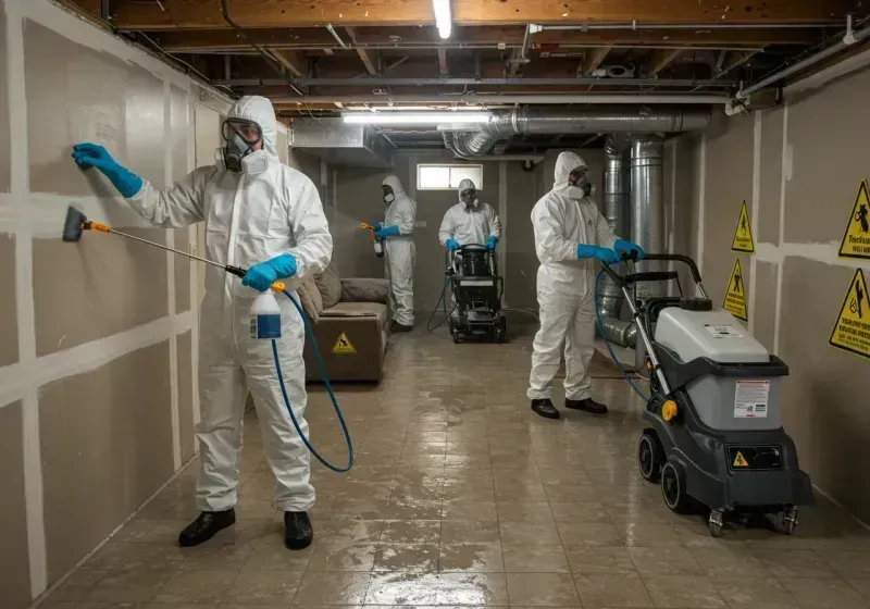 Basement Moisture Removal and Structural Drying process in Boxford, MA